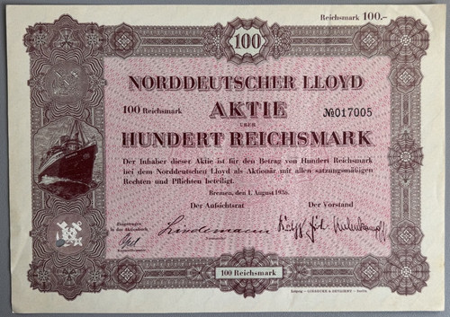 Aktie norddeutscher lloyd - aktie,