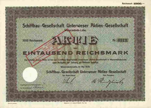 Schiffbau unterweser 1929 - schiffbau,
