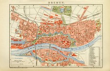 Bremen historischer Stadtplan