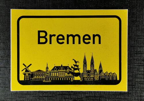 Aufkleber ortschild bremen mit - aufkleber,