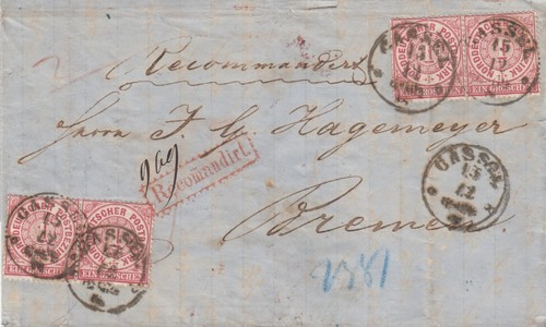 Cassel nach bremen - bremen,, r-brief