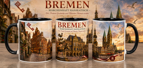 Bremen souvenir tasse - souvenir, schwarz